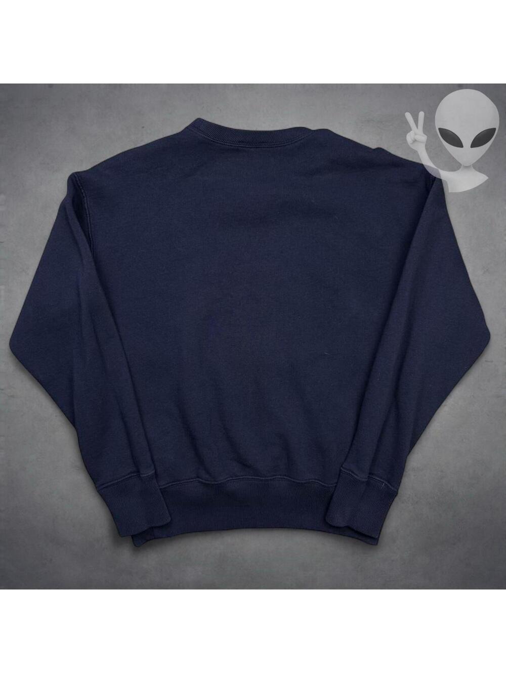 Polo Ralph Lauren Fleece Crewneck Sweatshirt V-Inset Navy Red Pony Women's S - Picture 3 of 4